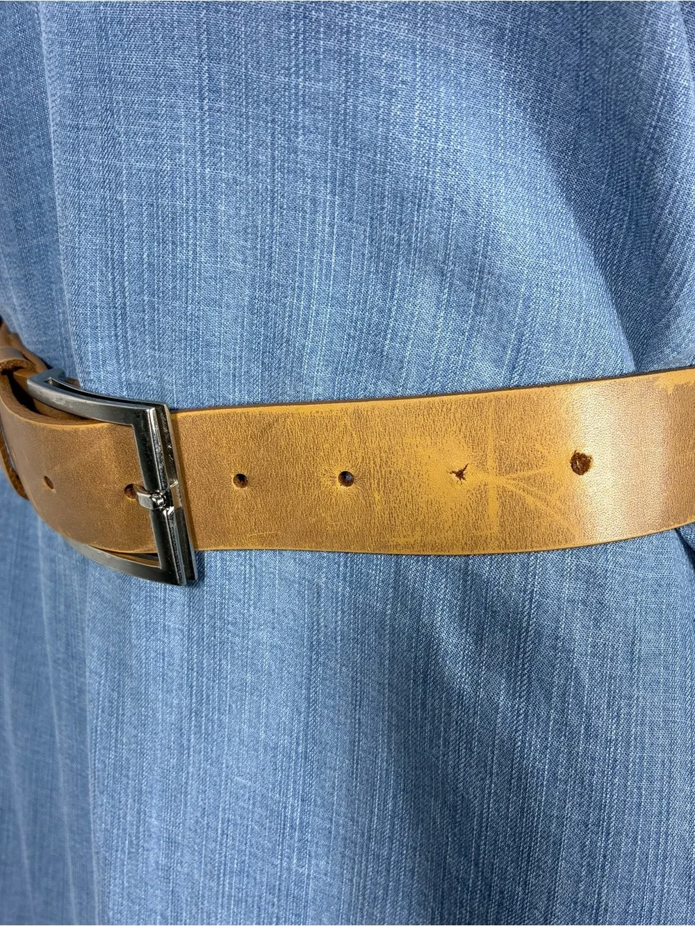 ALDO Womens belt Sz L tan genuine leather made in Canada